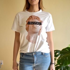 Vaporwave Roman Bust Japanese Tee Shirt